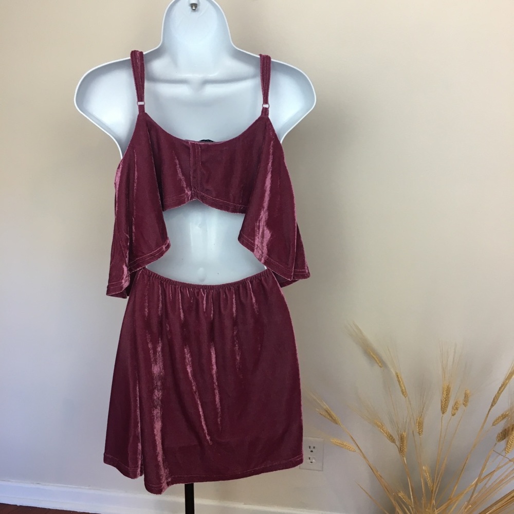 Purple Velvet Open-Back Dress